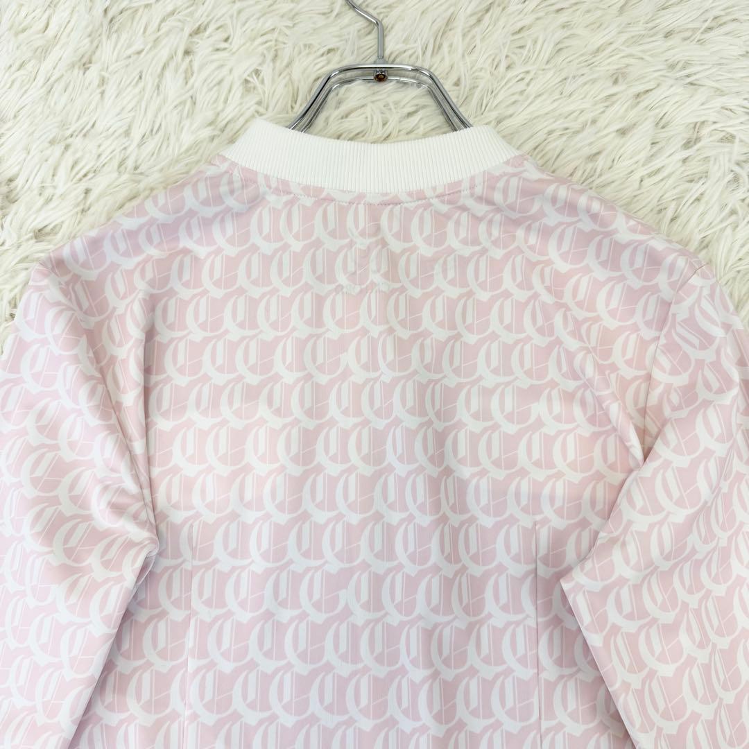 未使用級 近年 セルフォード ゴルフ モノグラムPTカットカーディガン CG