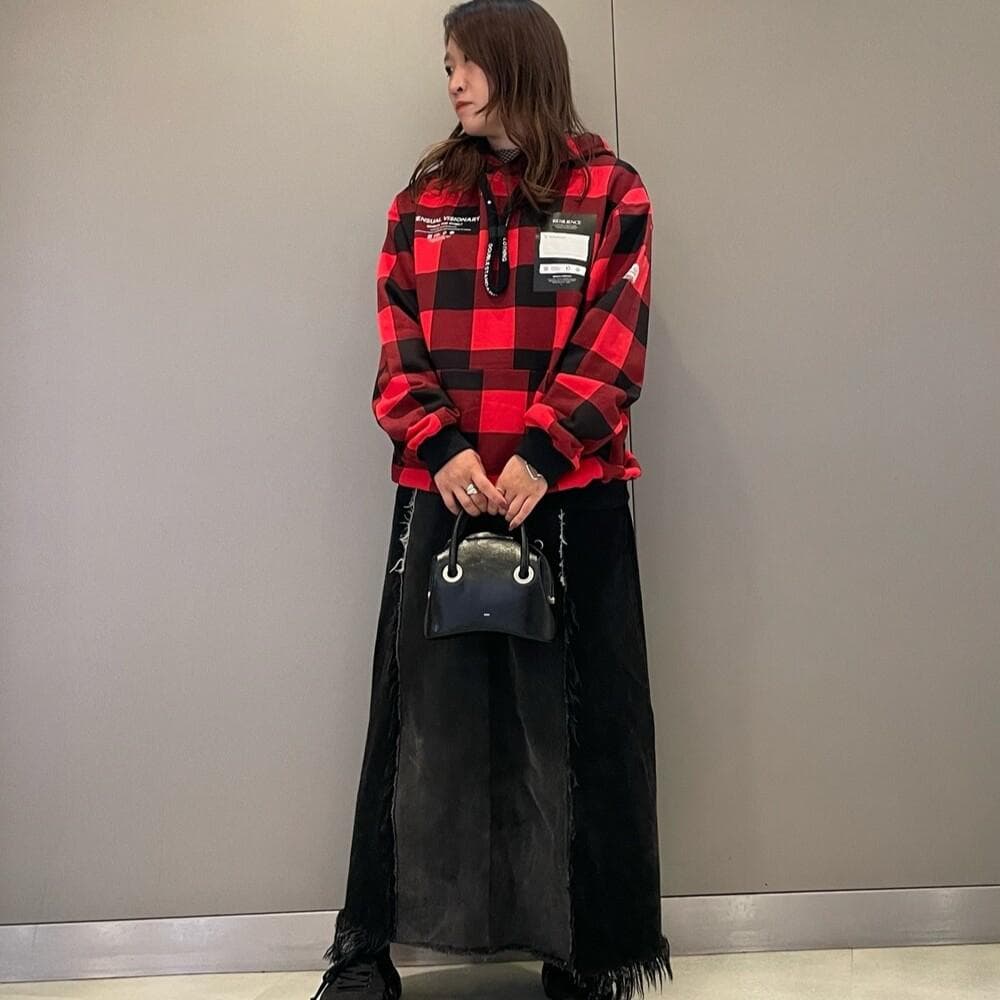 ダブルスタンダードクロージング オリジナルバッファローチェックプリントフーディー