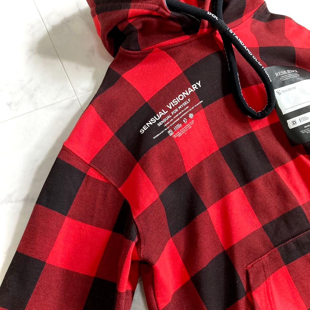 ダブルスタンダードクロージング オリジナルバッファローチェックプリントフーディー