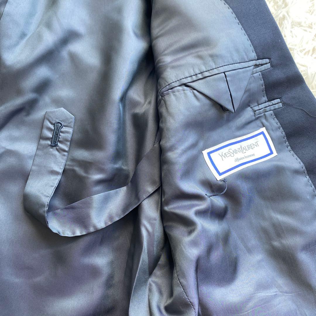 イヴサンローラン　ダブル　セットアップ　スーツ　ネイビー　ジャケット　パンツ