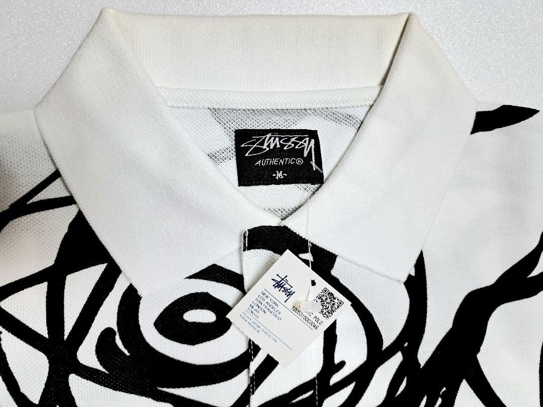 【ゴルフ・M新品】 Stüssy × FL アトミックリング ポロシャツ 白