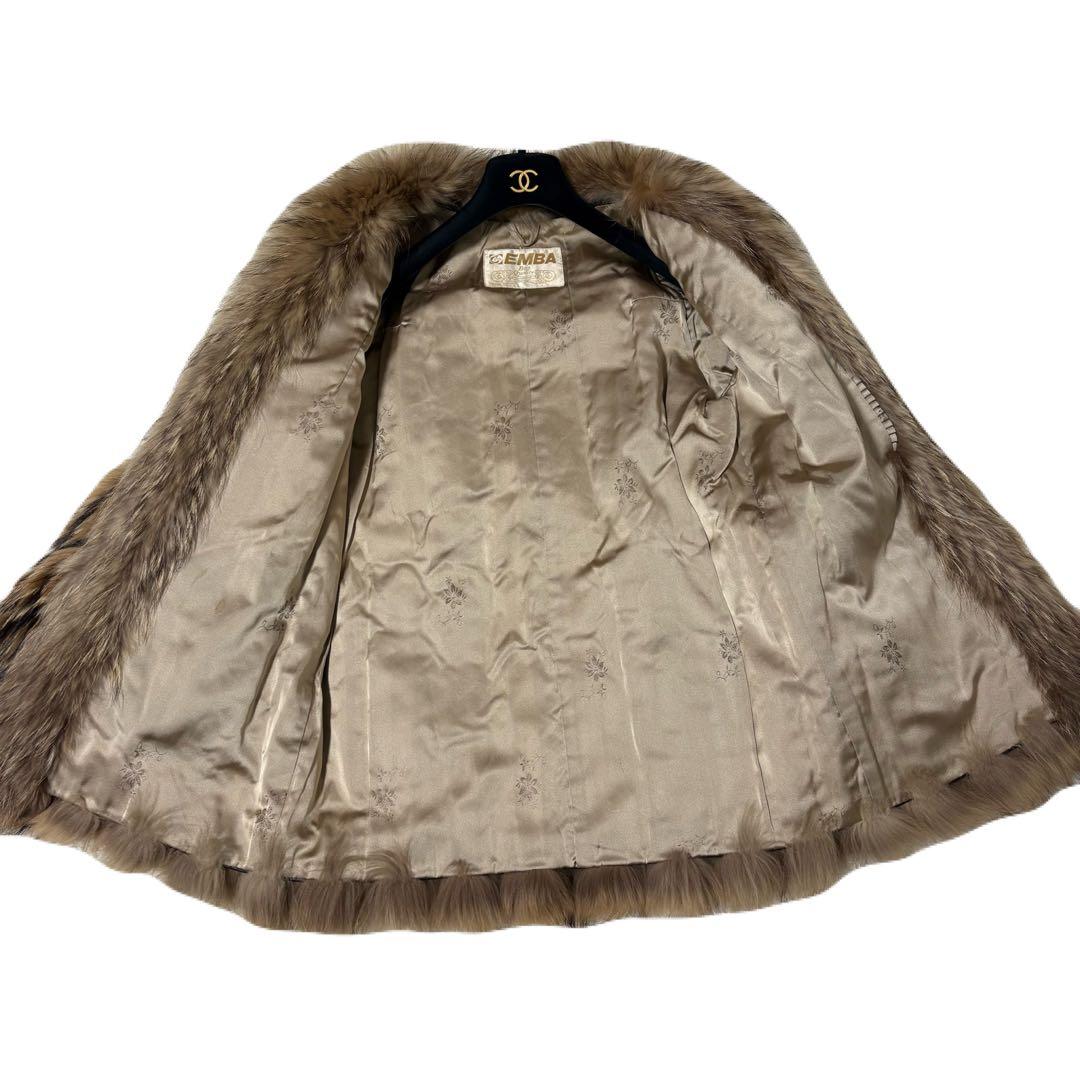 肉厚 EMBA シルバーフォックス 本毛皮 ファーコート Fサイズ ボリューム