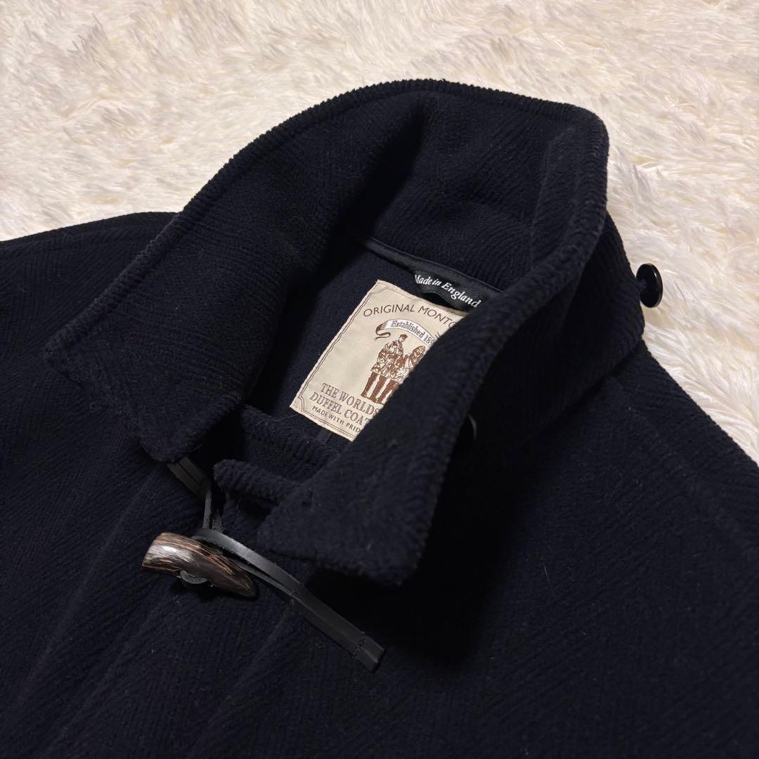 ✨希少✨モンゴメリー　ダッフルコート　ヘリンボーン　フード 着脱可　ネイビー