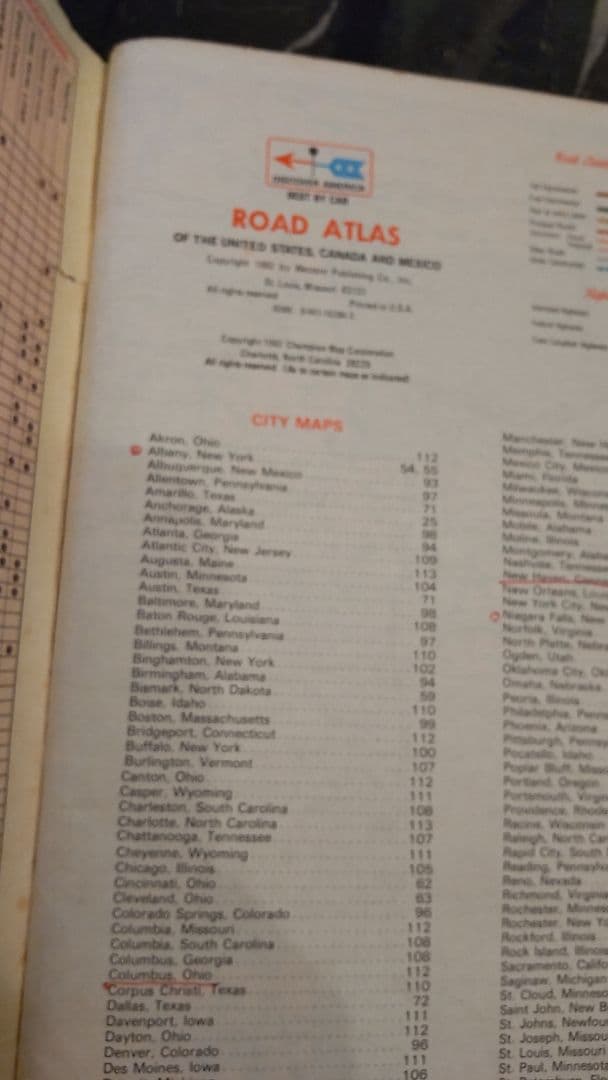 大型1982年　ロードアトラス　アメリカとカナダの道路地図