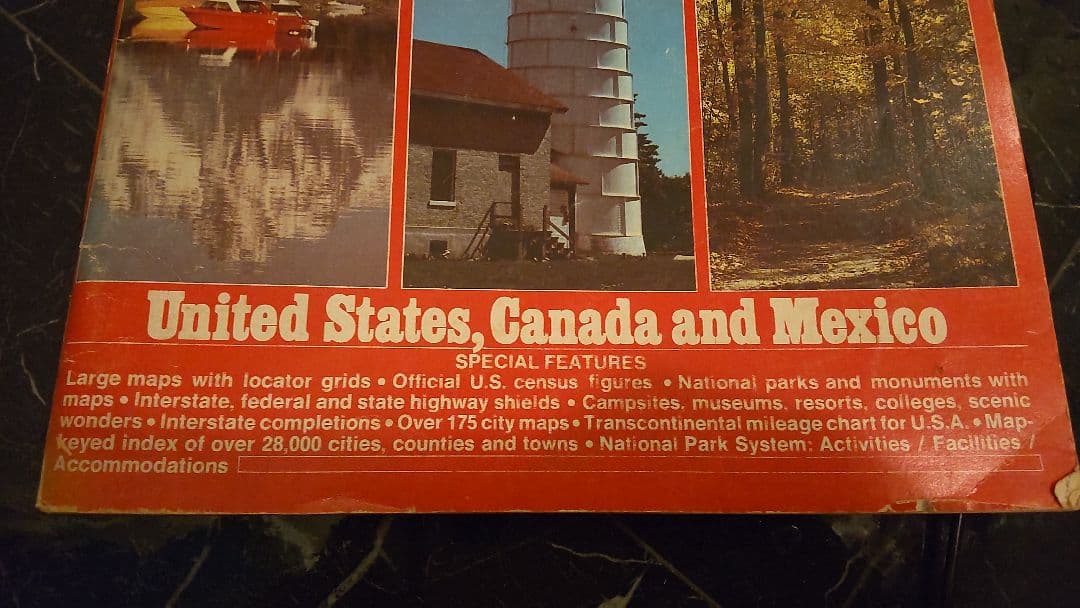 大型1982年　ロードアトラス　アメリカとカナダの道路地図