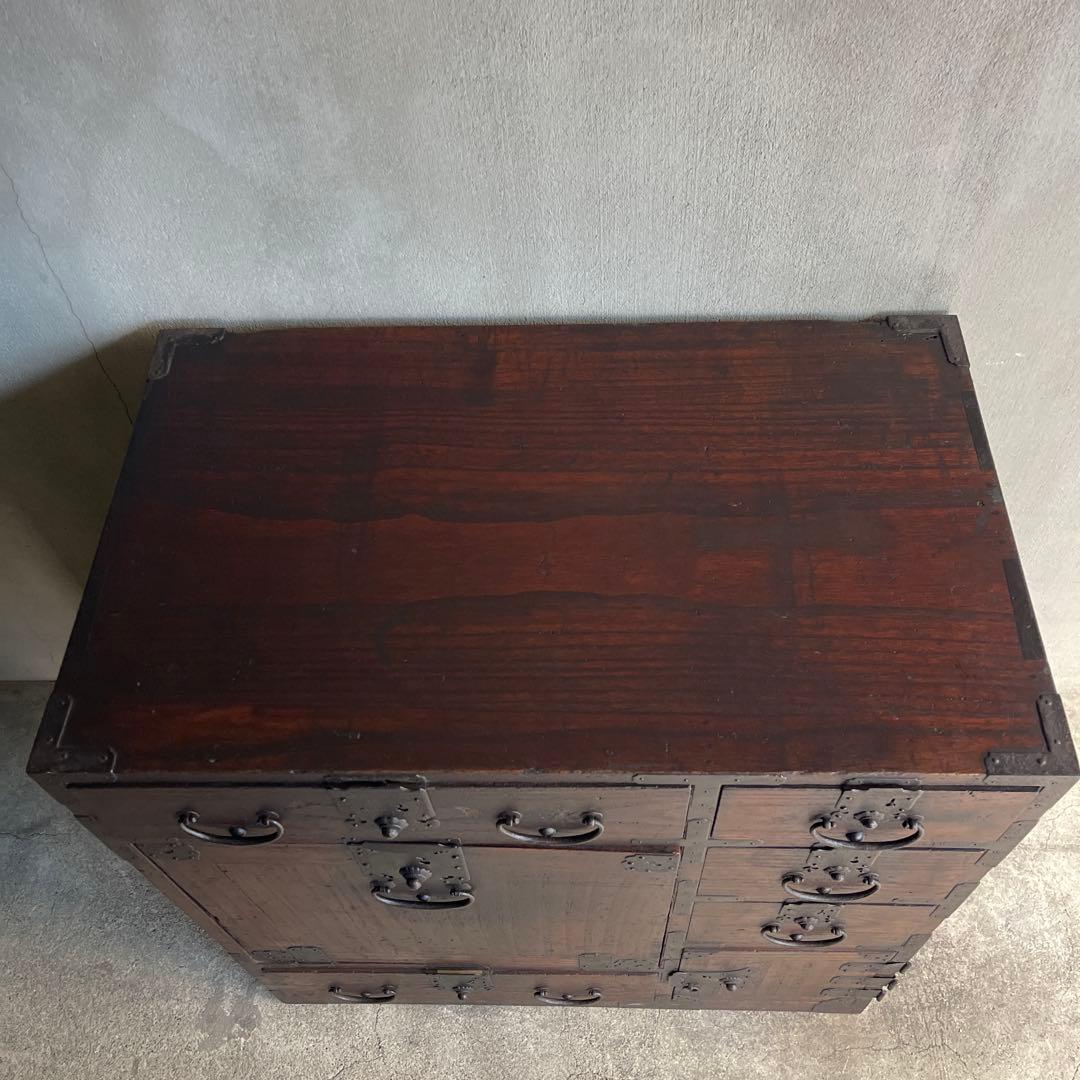 小箪笥 和製アンティーク 箪笥 時代箪笥 小物収納 引き出し 帳場箪笥　骨董