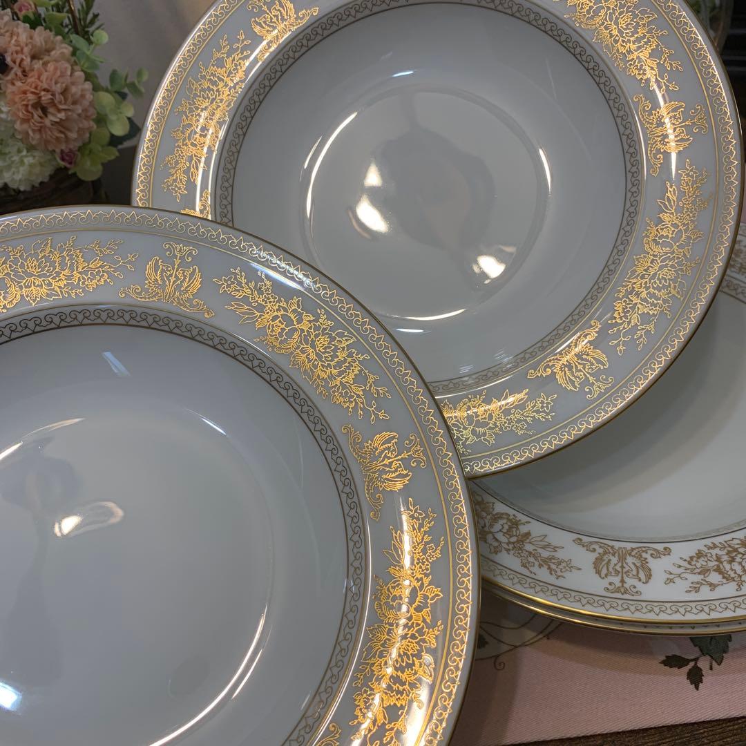 希少　ウェッジウッド ゴールド　コロンビア　23cmパスタプレート　深皿6枚