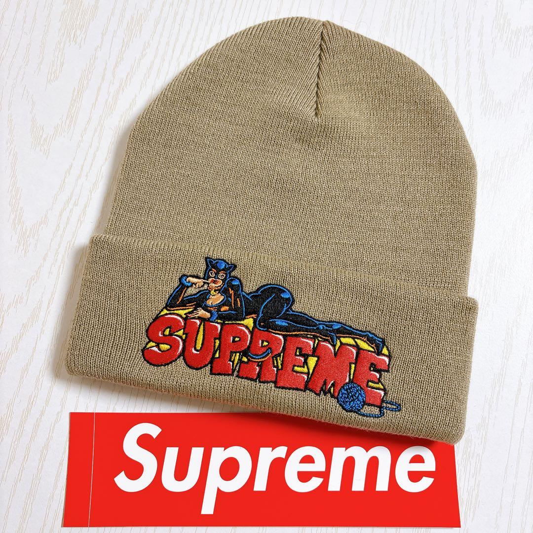 Supreme シュプリーム ニット帽　ビーニー　ベージュ　ストリート