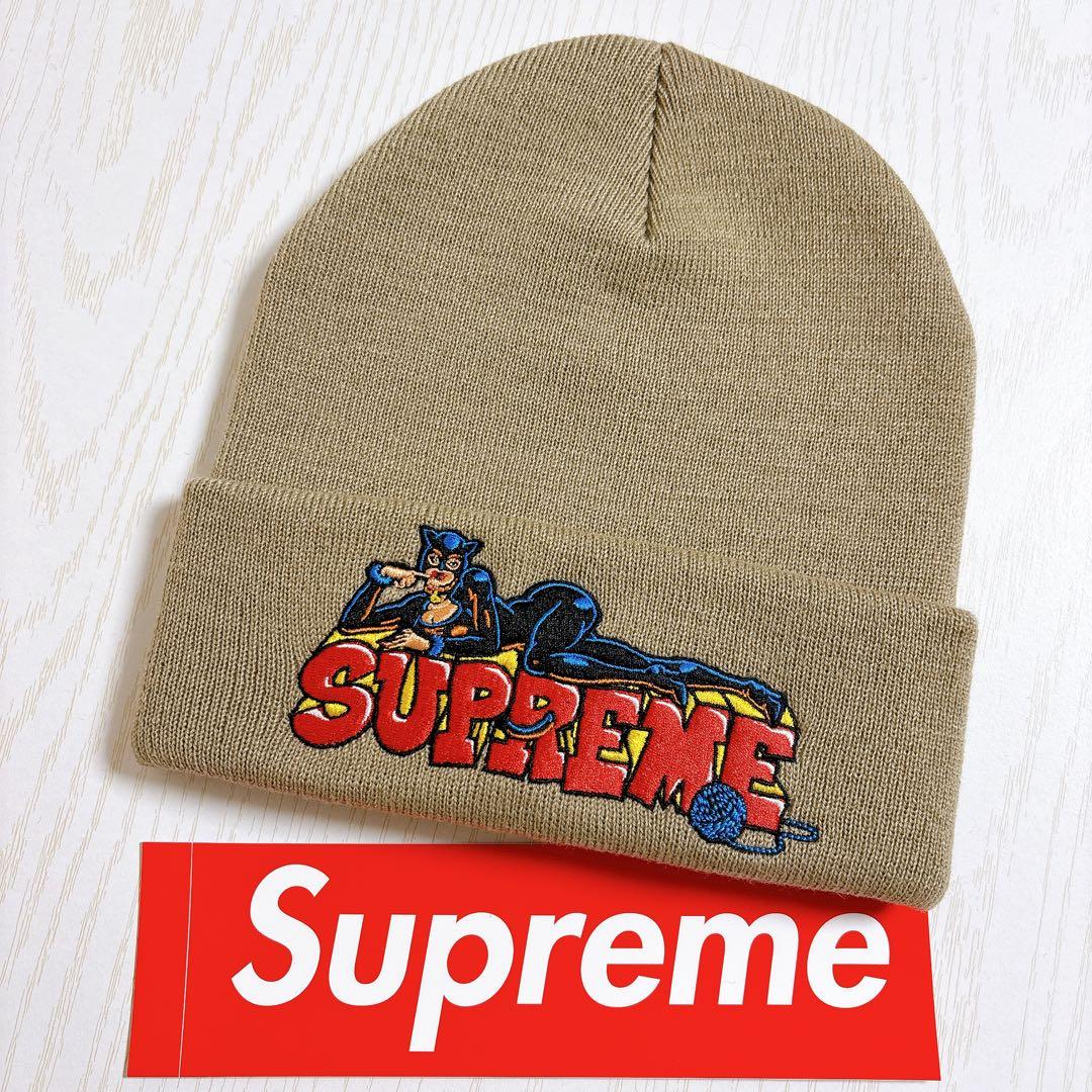 Supreme シュプリーム ニット帽　ビーニー　ベージュ　ストリート