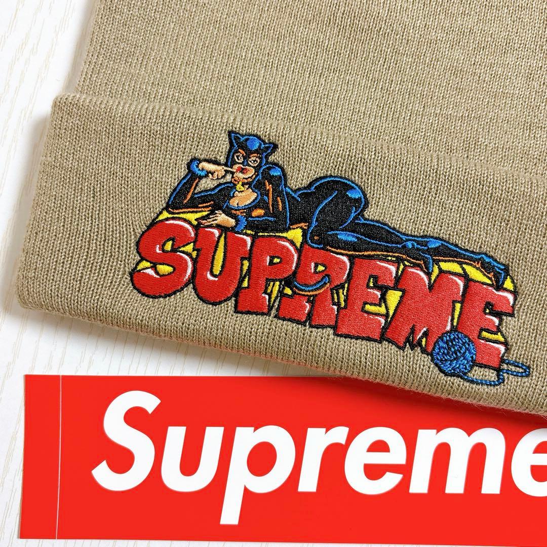 Supreme シュプリーム ニット帽　ビーニー　ベージュ　ストリート
