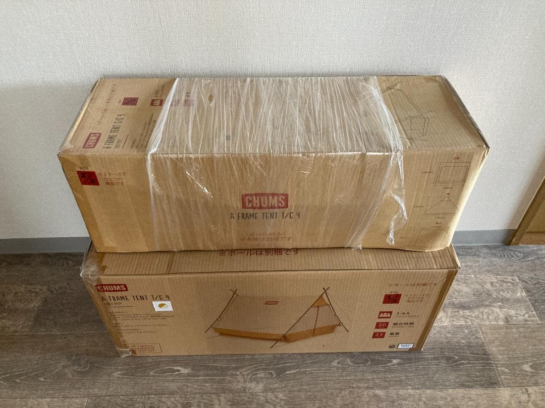 【新品未使用品／2個口】CHUMS チャムス エーフレームテントT/C 4
