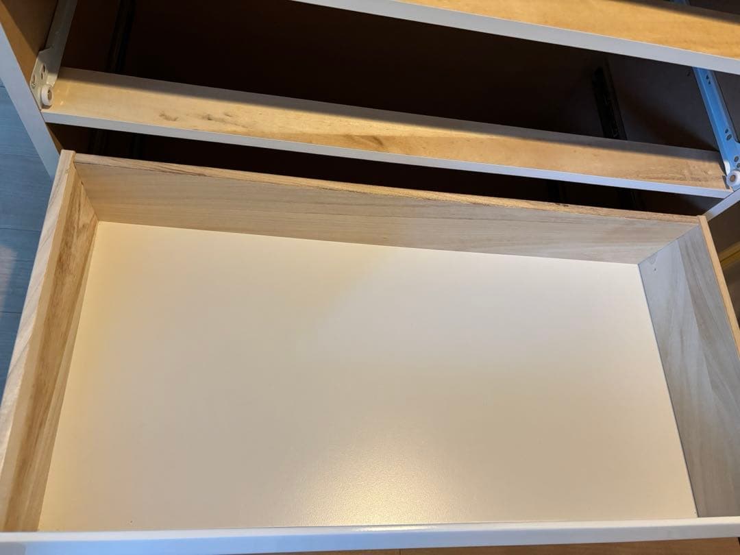 幅80 ハイチェスト　ホワイト　6段