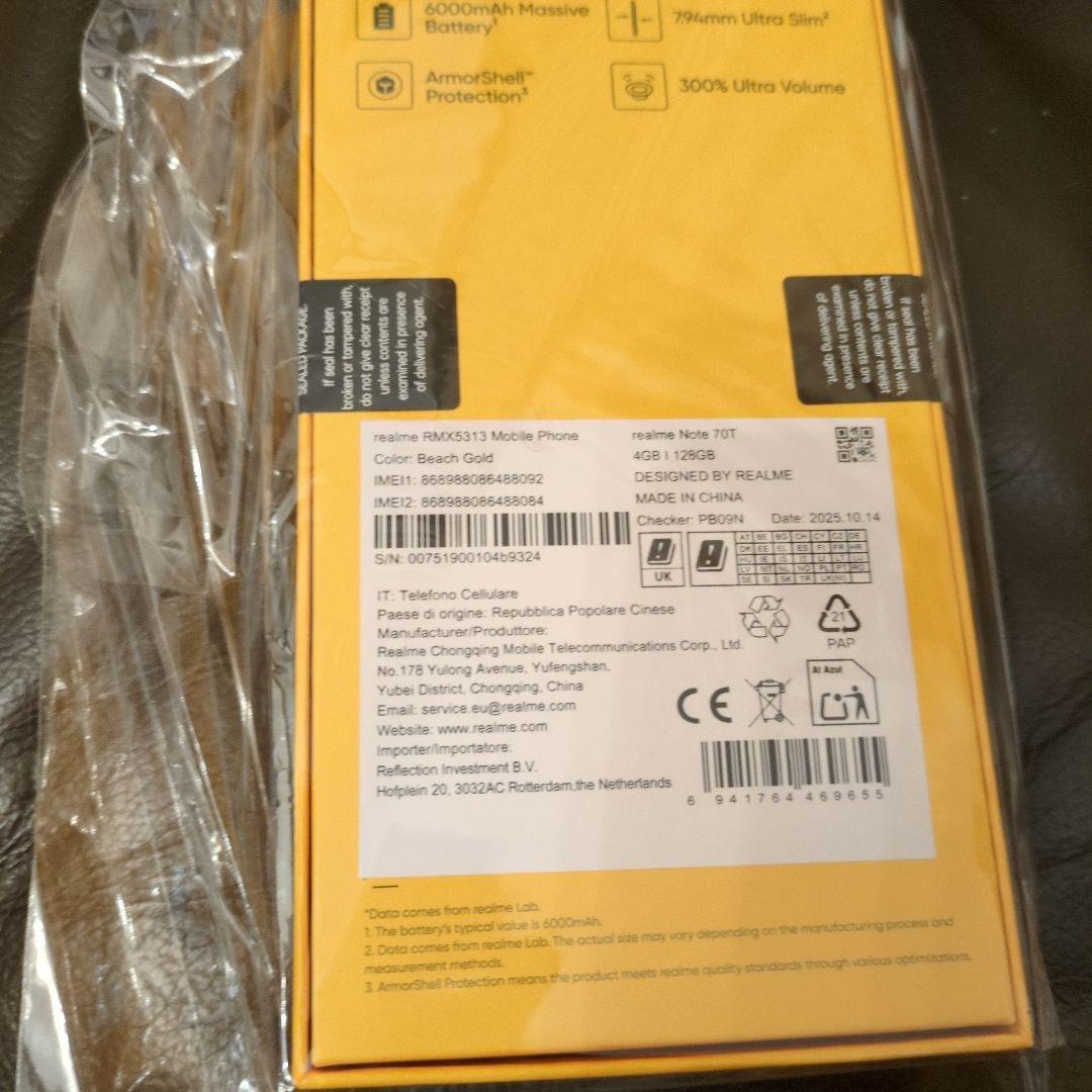 realme Note 70T Gold 4GB+64GB ゴールド