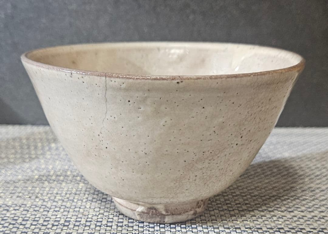 時代古作品❗】窯不詳　時代茶碗　李朝茶碗 高麗茶碗　奥高麗茶碗　粉引茶碗　茶道具