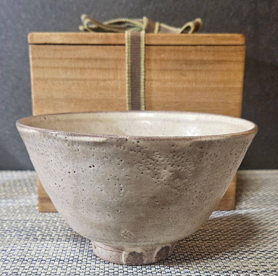 時代古作品❗】窯不詳　時代茶碗　李朝茶碗 高麗茶碗　奥高麗茶碗　粉引茶碗　茶道具