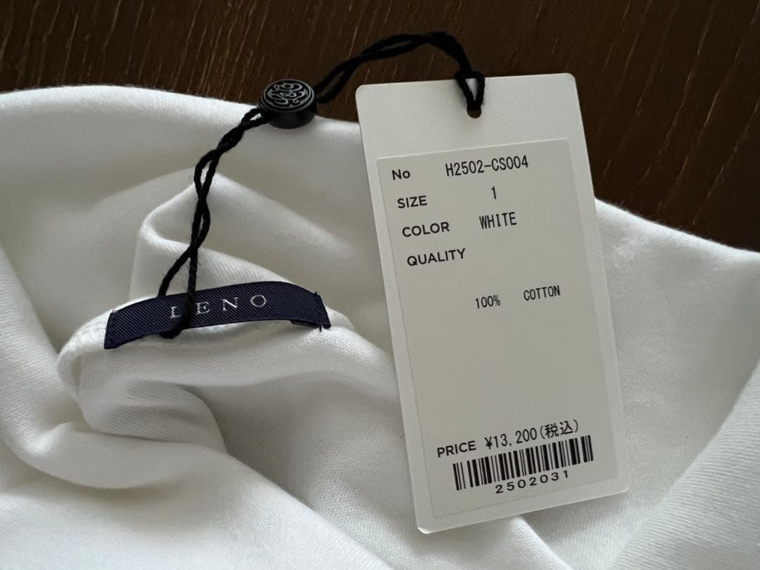 “LENO”コットンモックタートルネックプルオーバー・ホワイト・未使用品