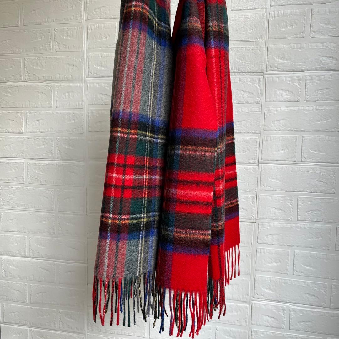 極上カシミヤ100%☆大判 ストール☆ グレーチェック