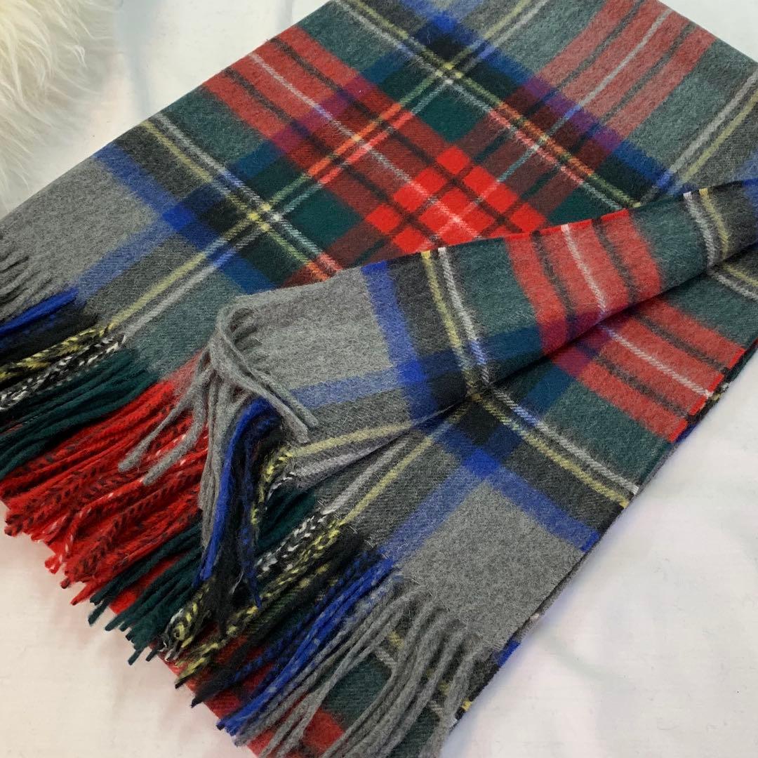 極上カシミヤ100%☆大判 ストール☆ グレーチェック