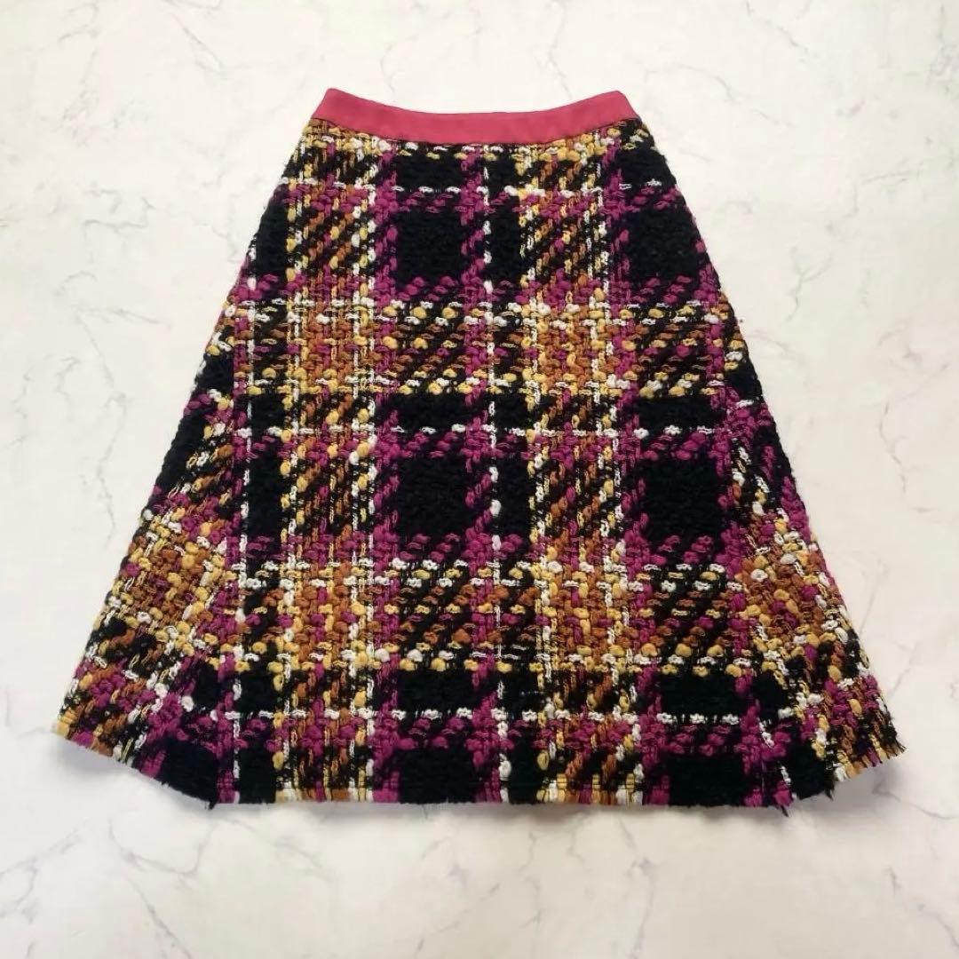 drawer ドゥロワー ツイードスカート 36 UNITED ARROWS