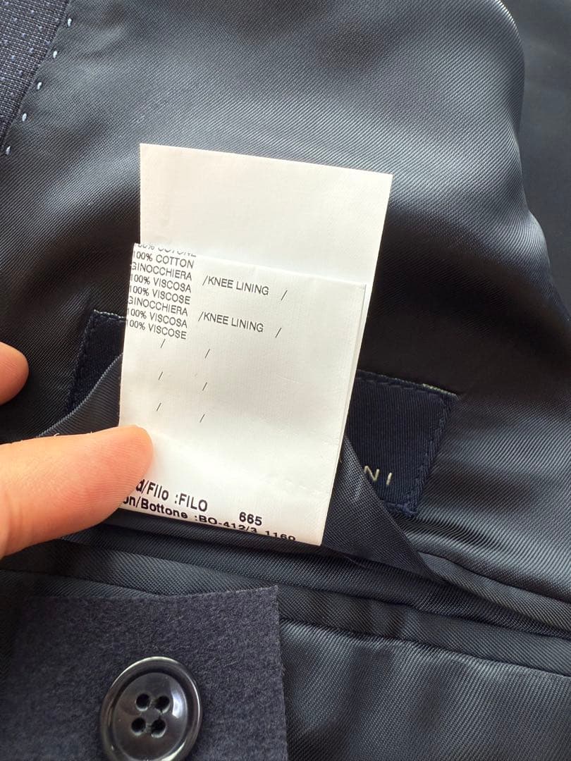 ※シャア 未使用 LARDINI ウールスーツ 50 ミッドナイトブルー