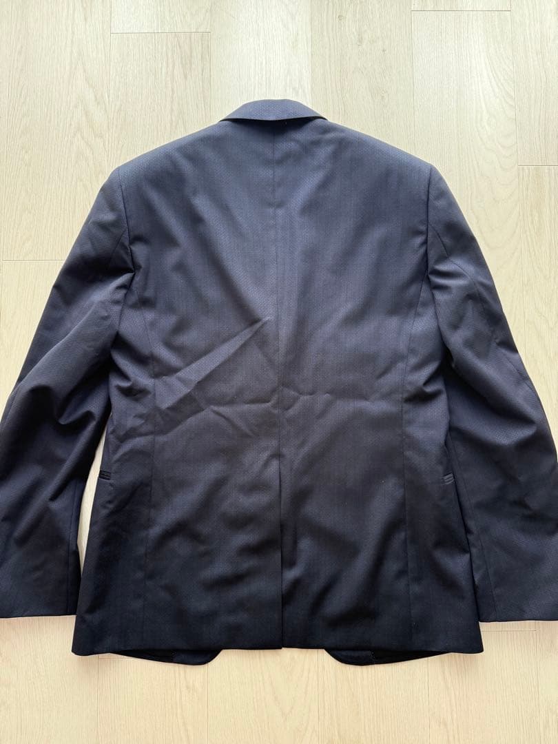 ※シャア 未使用 LARDINI ウールスーツ 50 ミッドナイトブルー