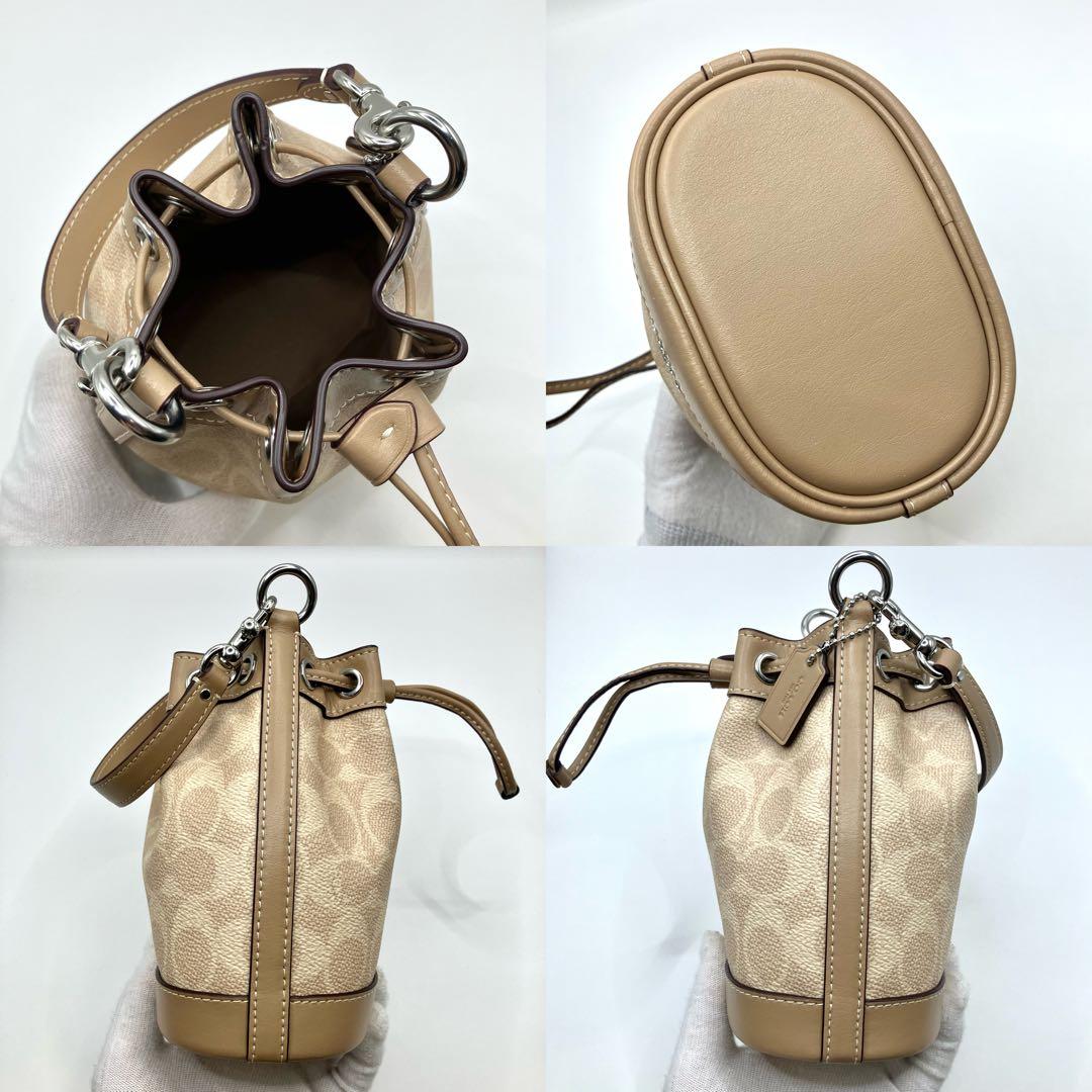 【美品】COACH コーチ ショルダーバッグ ハンドバッグ ミニバケット 巾着