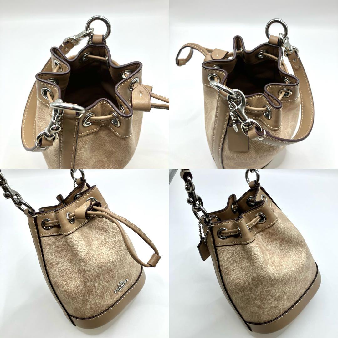 【美品】COACH コーチ ショルダーバッグ ハンドバッグ ミニバケット 巾着