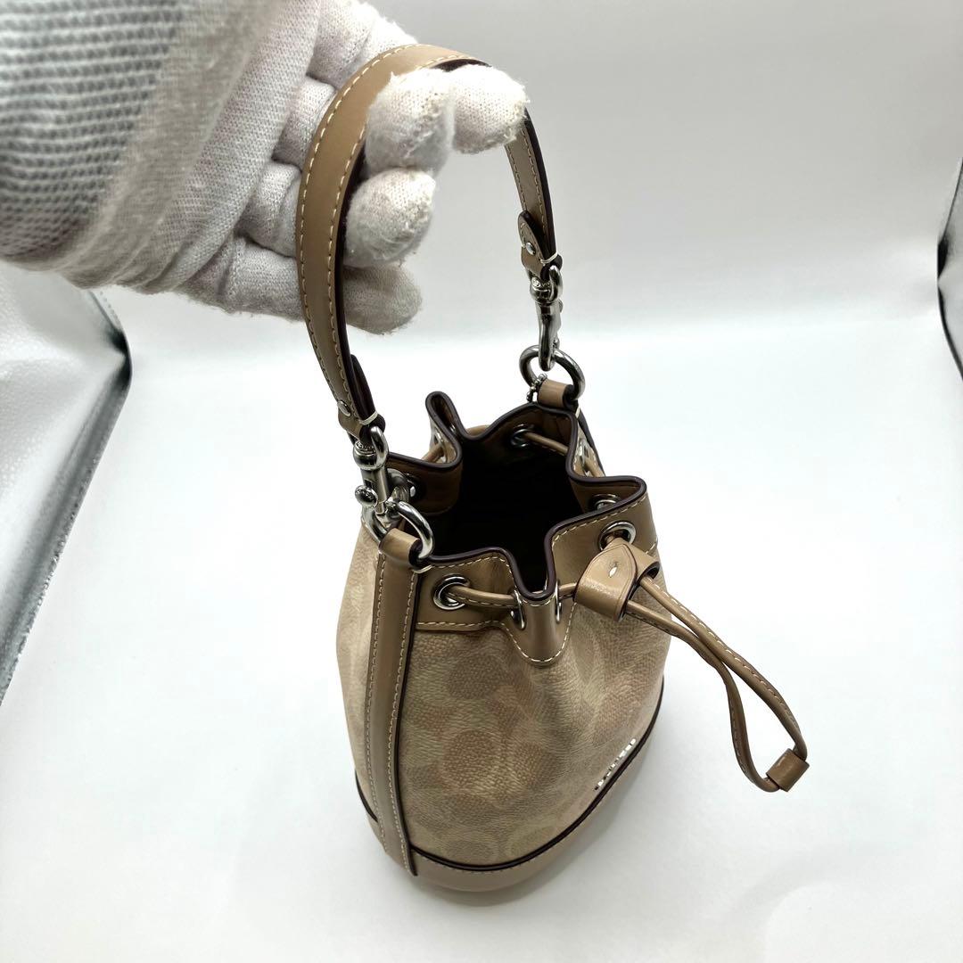 【美品】COACH コーチ ショルダーバッグ ハンドバッグ ミニバケット 巾着