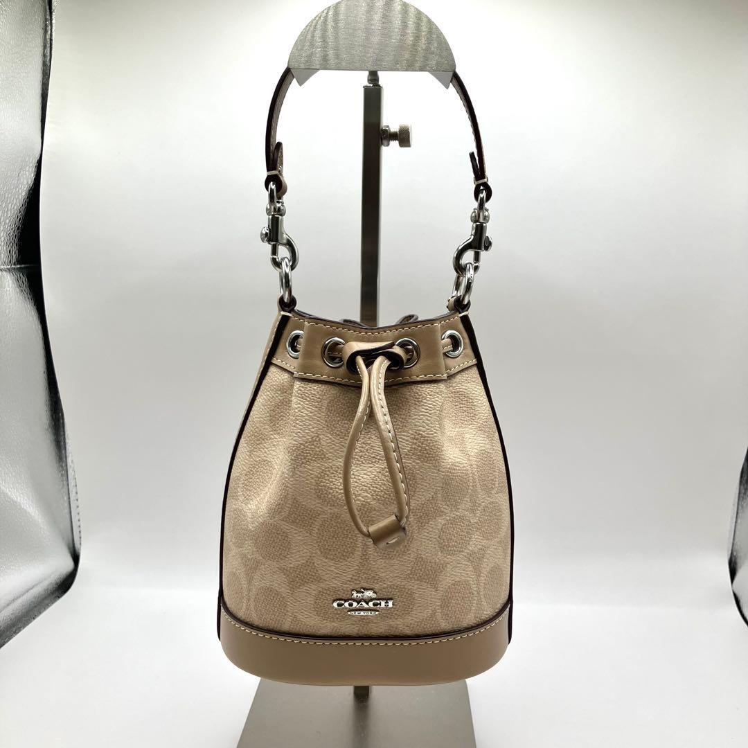 【美品】COACH コーチ ショルダーバッグ ハンドバッグ ミニバケット 巾着