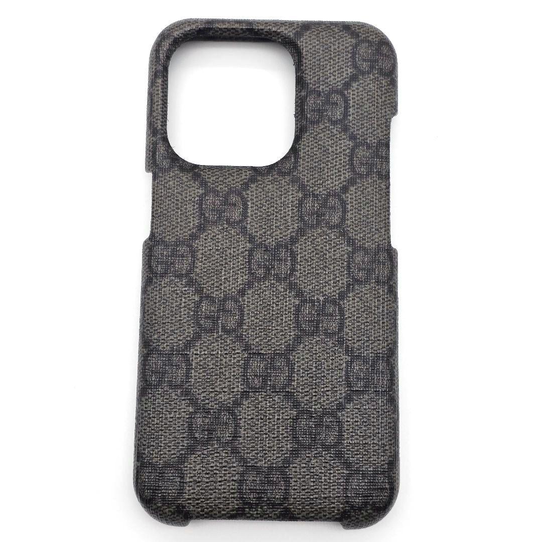 ✨箱付き✨GUCCI iphone15pro ケース GGスプリーム グレー