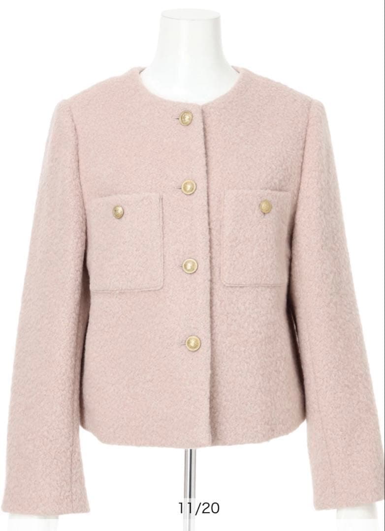 ジャスグリッティー　シャギーブークレジャコット　ピンク　Ｍ