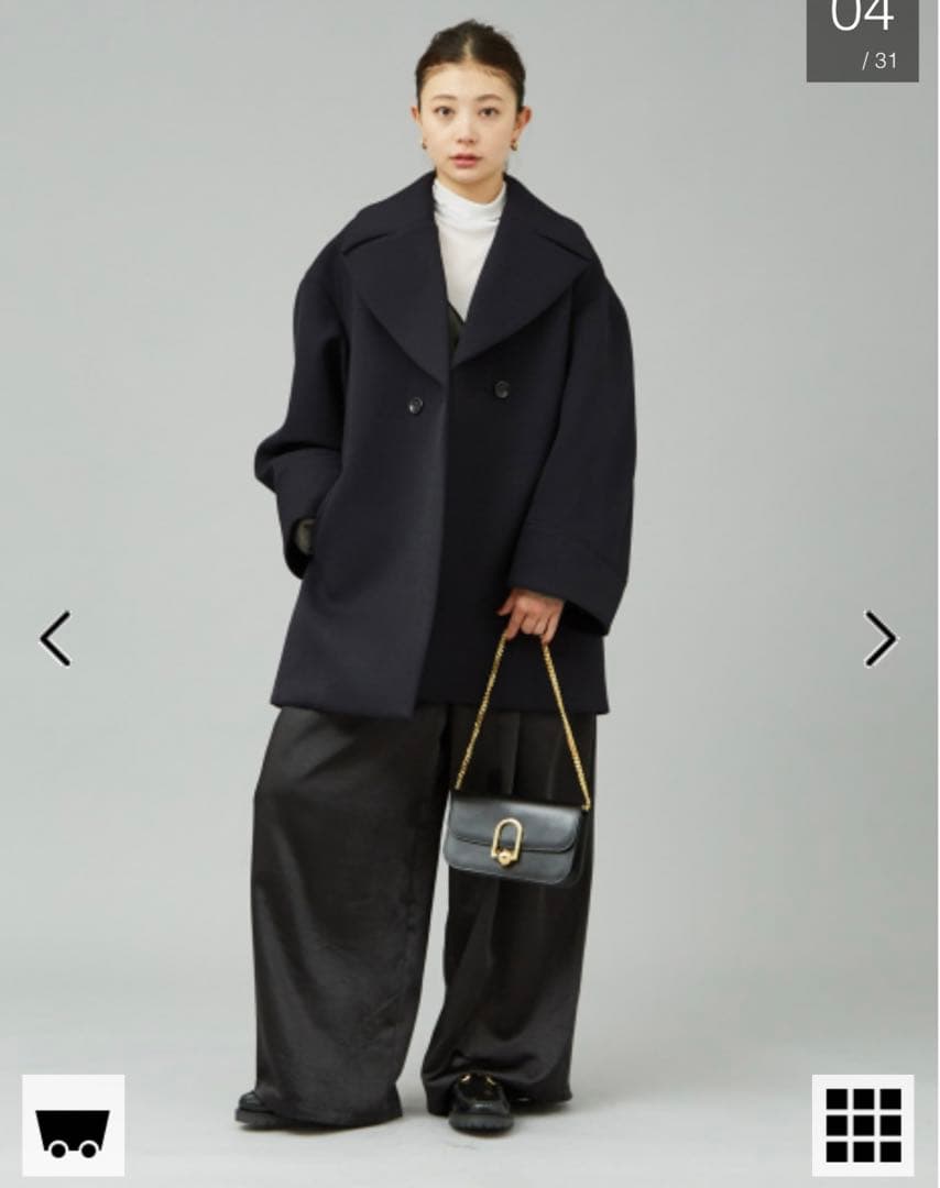 Rouge vif la cle ボンディングライトハーフコート　ネイビー　36