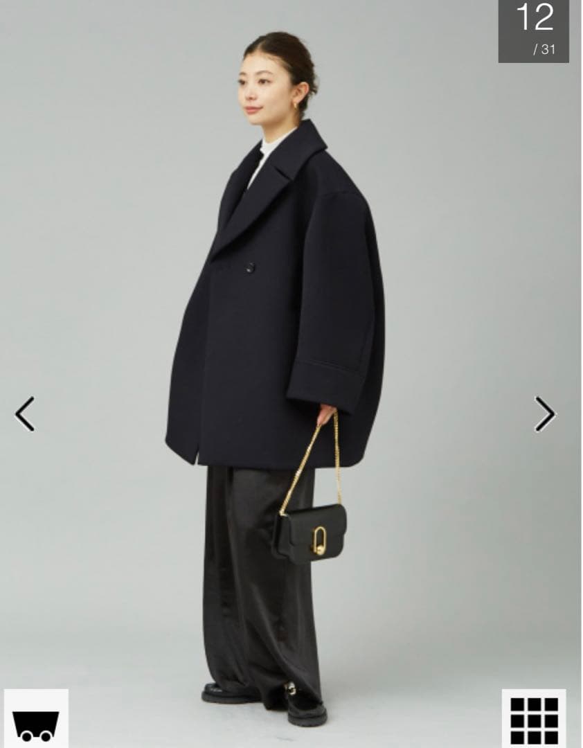 Rouge vif la cle ボンディングライトハーフコート　ネイビー　36