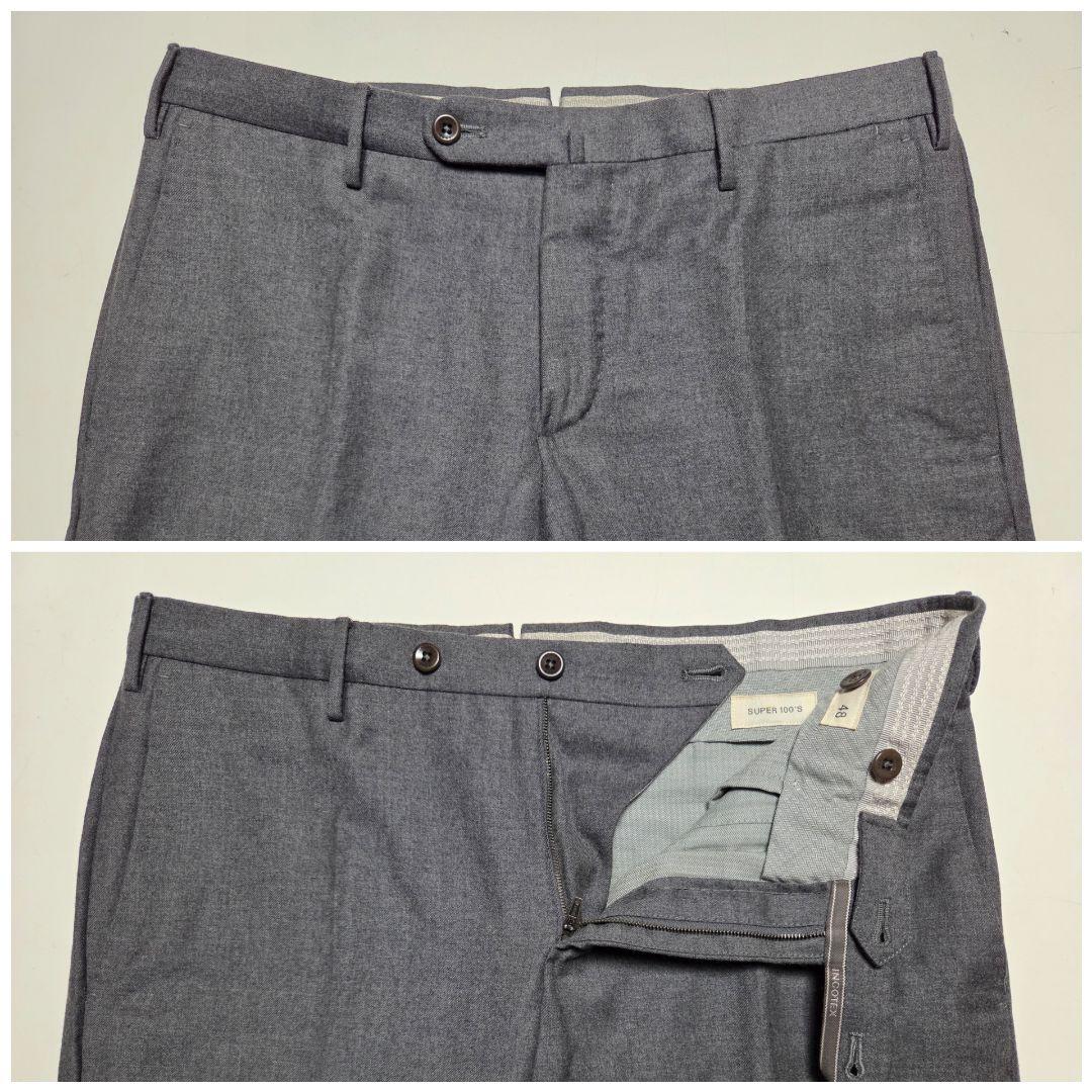 【美品】インコテックス　BEAMS F別注　SUPER100S　灰　48　秋冬