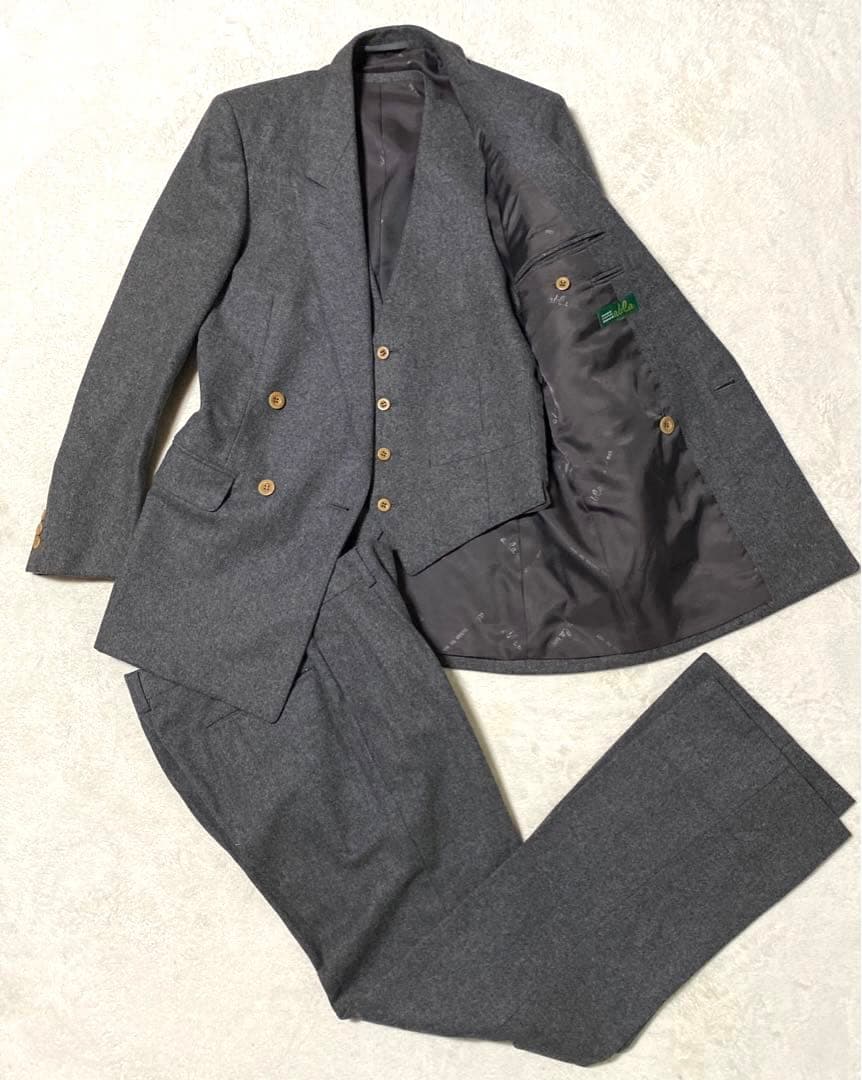 ✨希少✨abla ダブルブレスト スーツ グレー　スリーピース　ダブル　ウール