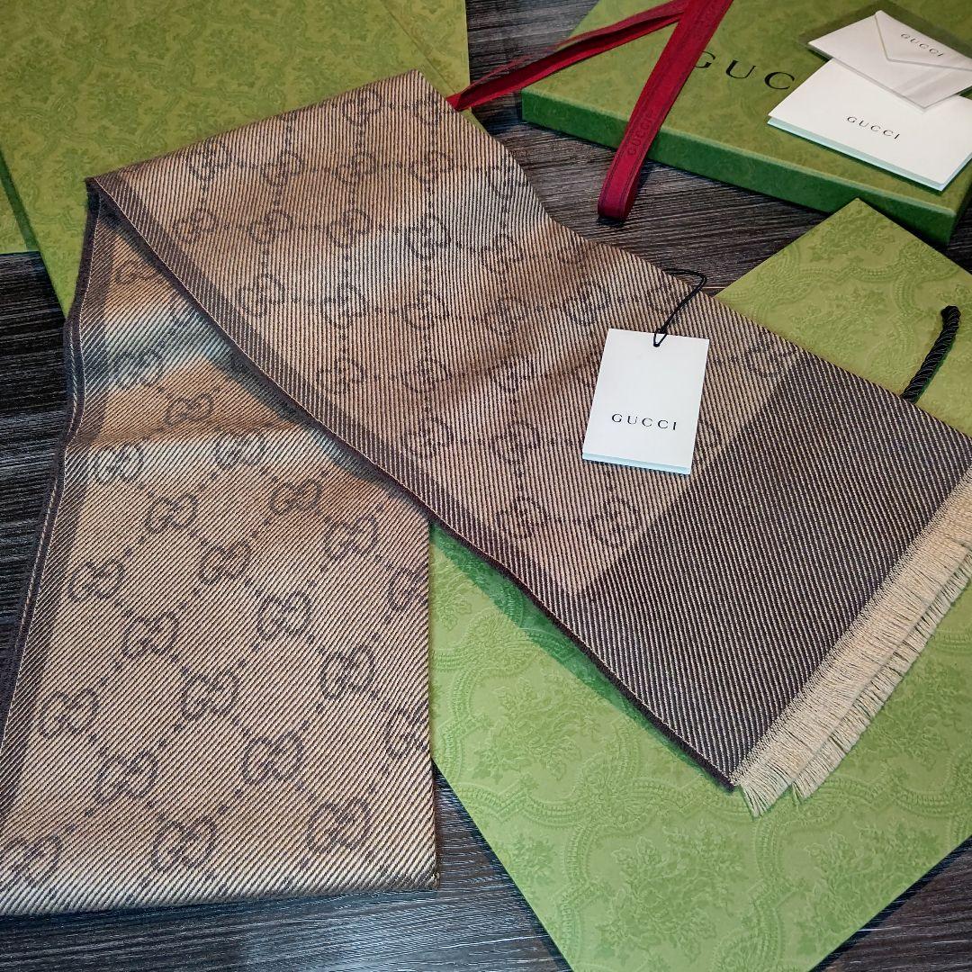 ❤新品箱袋付❤C.ロナウド愛用❤GUCCI マフラー ストール最高級ウール❤