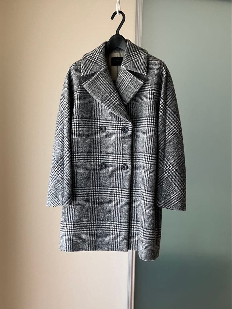 ★美品★TOMORROWLAND ブロークングレンチェック ダブルブレストコート