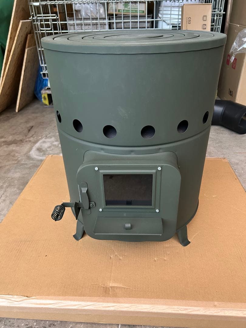 丸型薪ストーブ A-41 オリーブグリーン