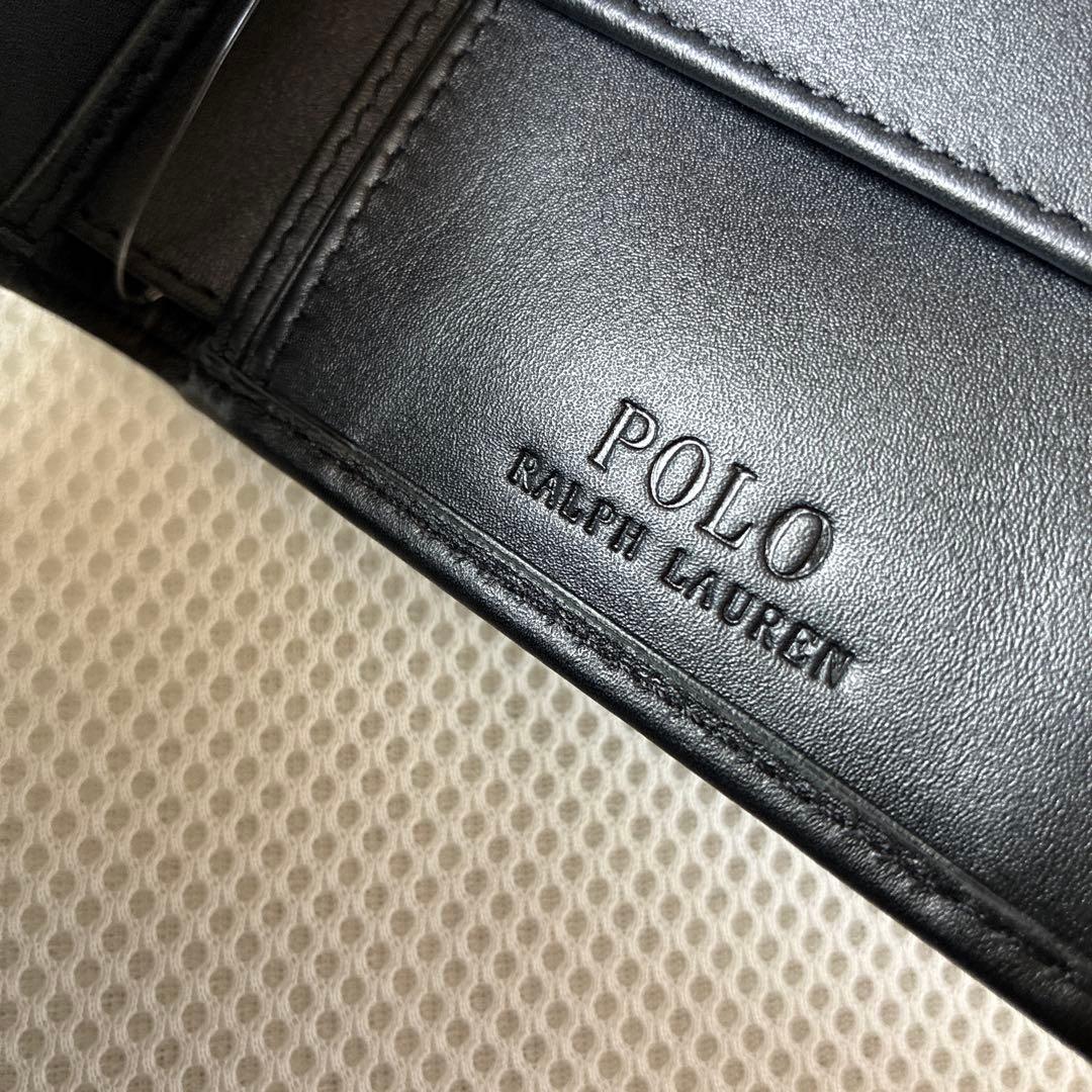 新品　ポロラルフローレン　二つ折り財布　ポロベア　ブラック