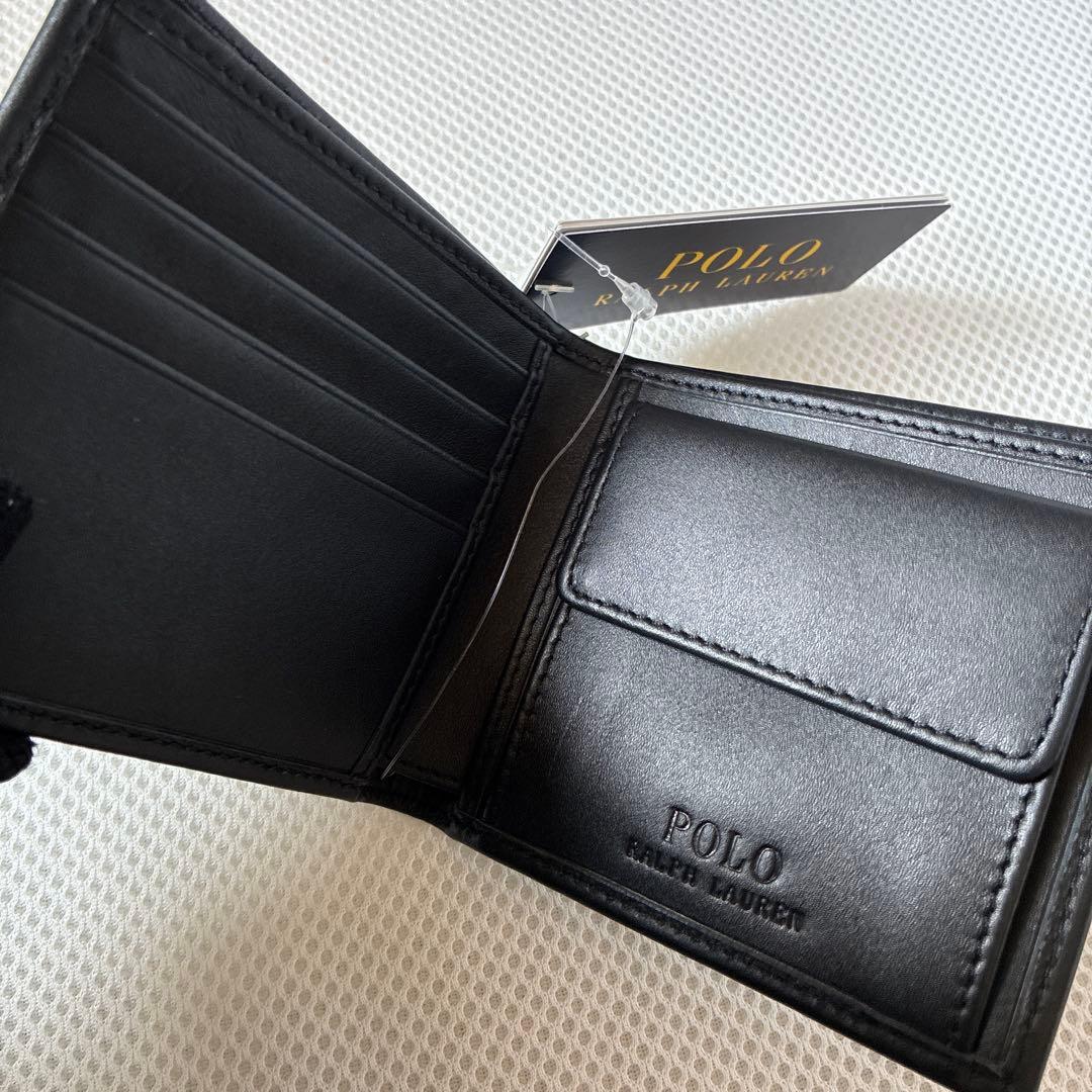 新品　ポロラルフローレン　二つ折り財布　ポロベア　ブラック