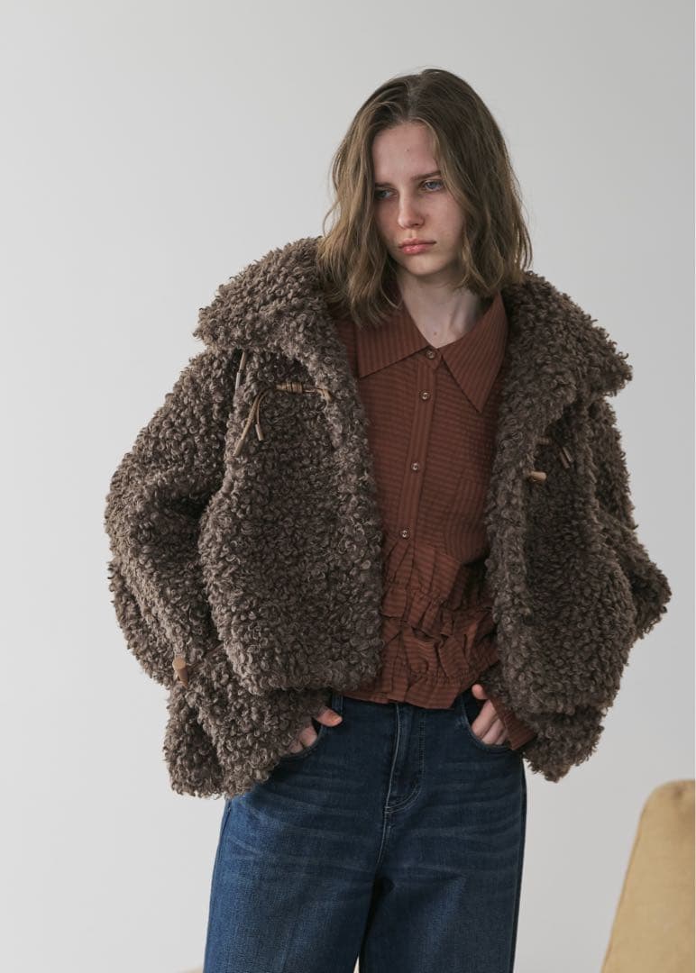 ジャケット・アウター WILLFULLY poodle fur cord toggle shortJK