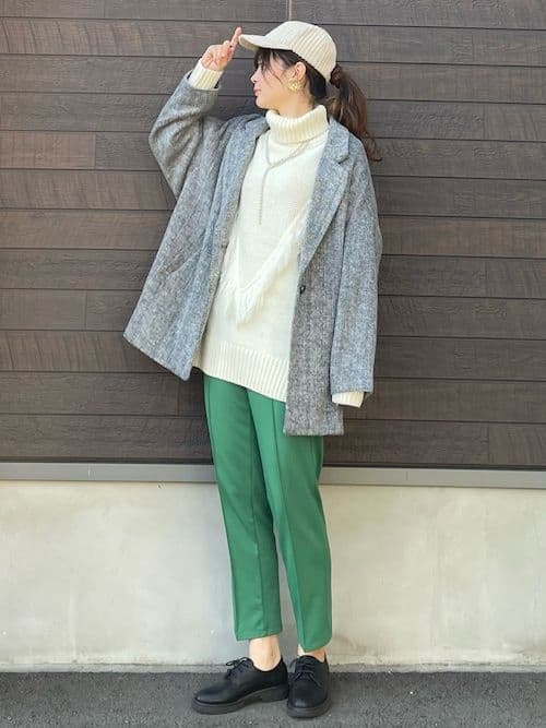 【 ELENCARE DUE 】 ヘリンボーンショートコート