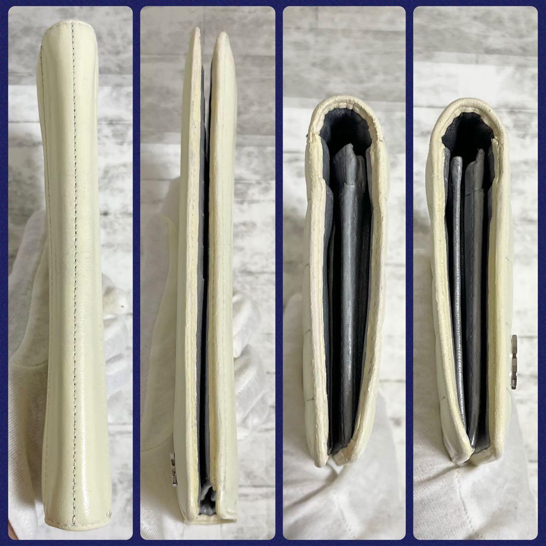 いちご様 CHANEL マドモアゼルライン ココマーク ステッチ 長財布 白