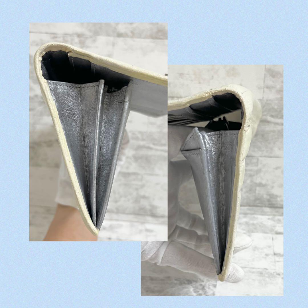 いちご様 CHANEL マドモアゼルライン ココマーク ステッチ 長財布 白