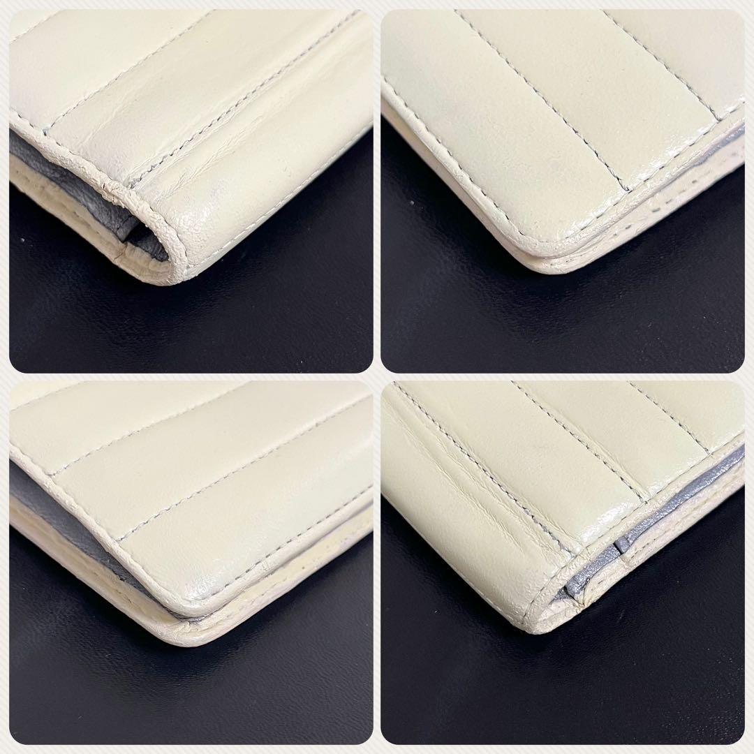 いちご様 CHANEL マドモアゼルライン ココマーク ステッチ 長財布 白