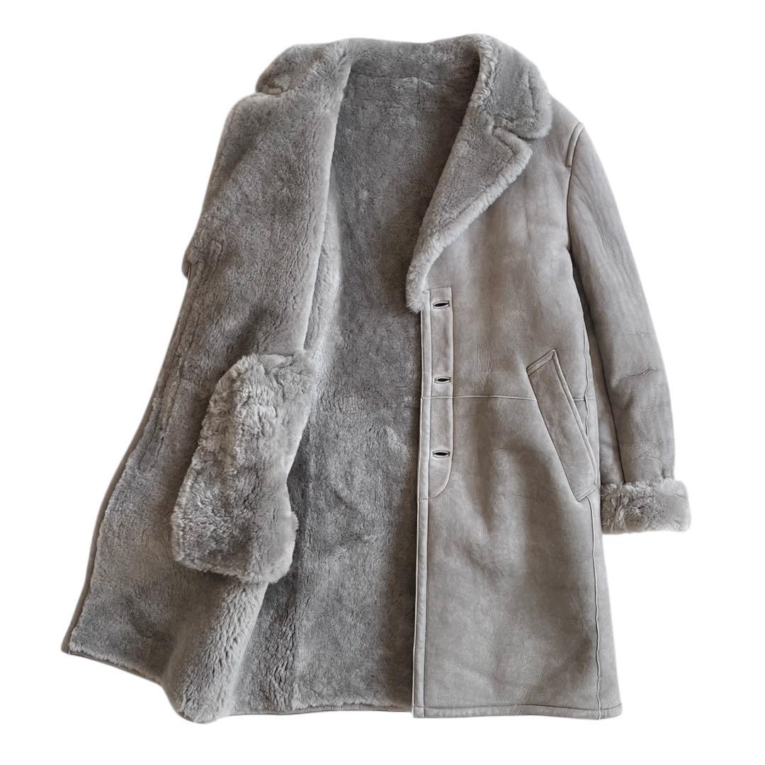 00s KATHARINE HAMNETT リアルムートン ロングコート 羊革