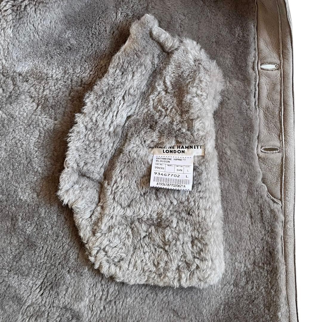 00s KATHARINE HAMNETT リアルムートン ロングコート 羊革
