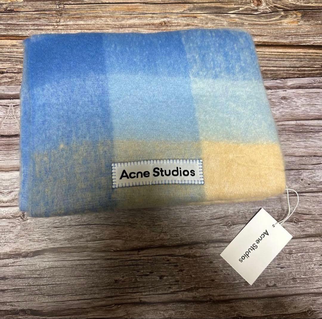 新品未使用 ACNE STUDIOS アクネストゥディオズ　ブルー系 マフラー