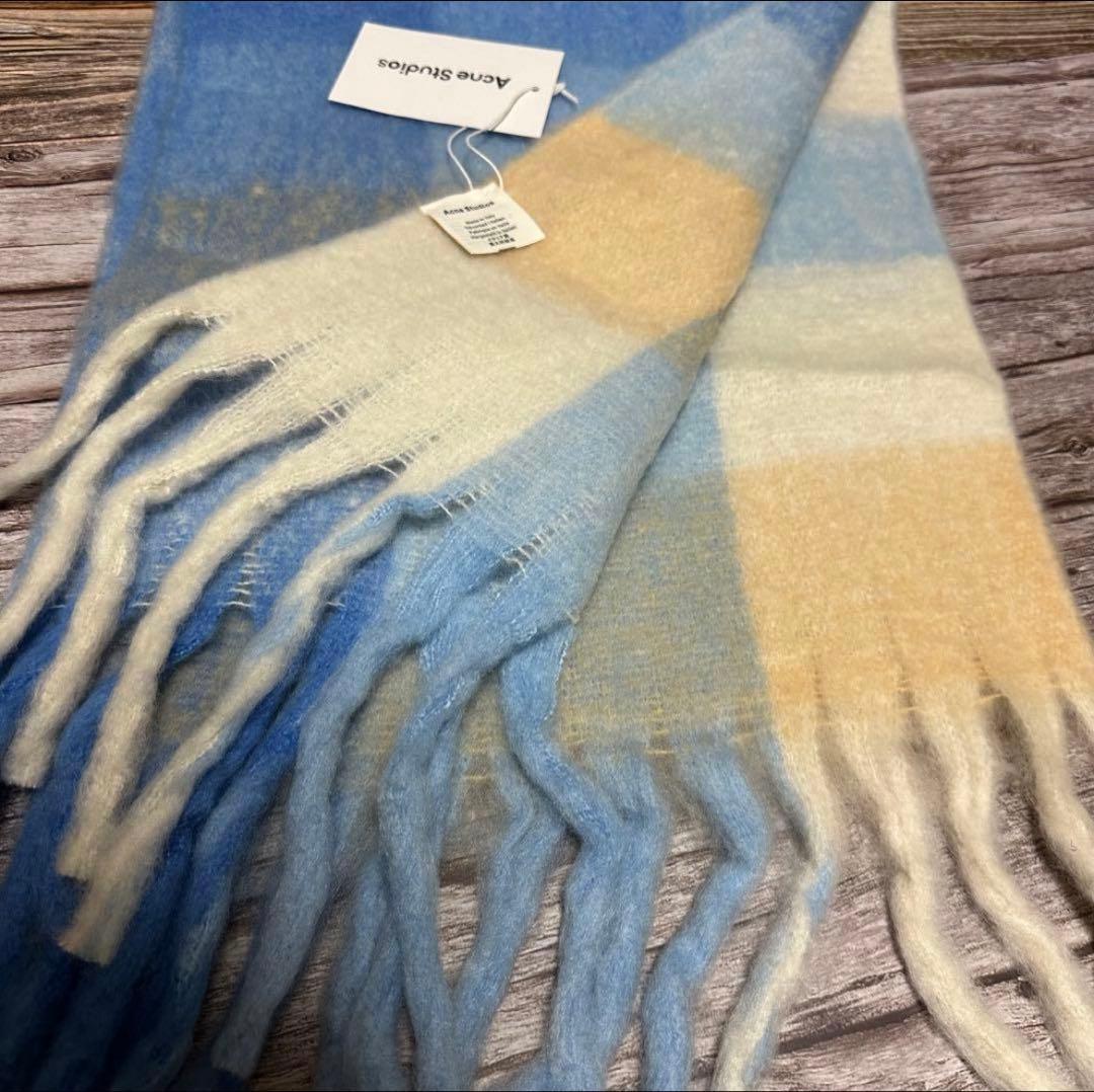 新品未使用 ACNE STUDIOS アクネストゥディオズ　ブルー系 マフラー