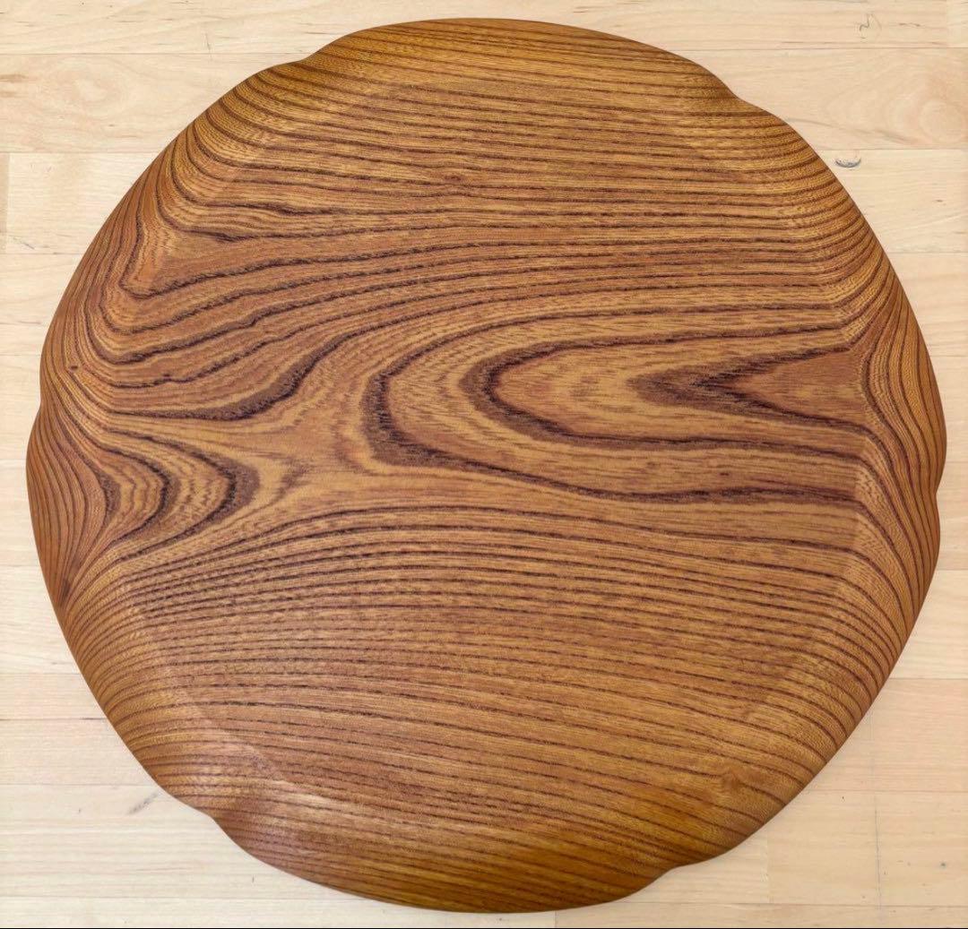 しょうちゃん！四十沢木材工芸KITOケヤキ雪輪盆1尺1寸2点おまとめ